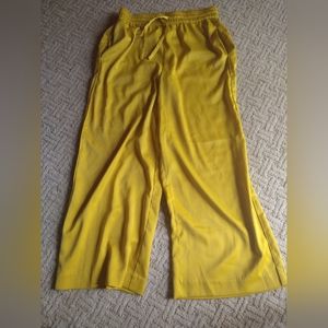 Yellow gold Zara wide leg silk like pants